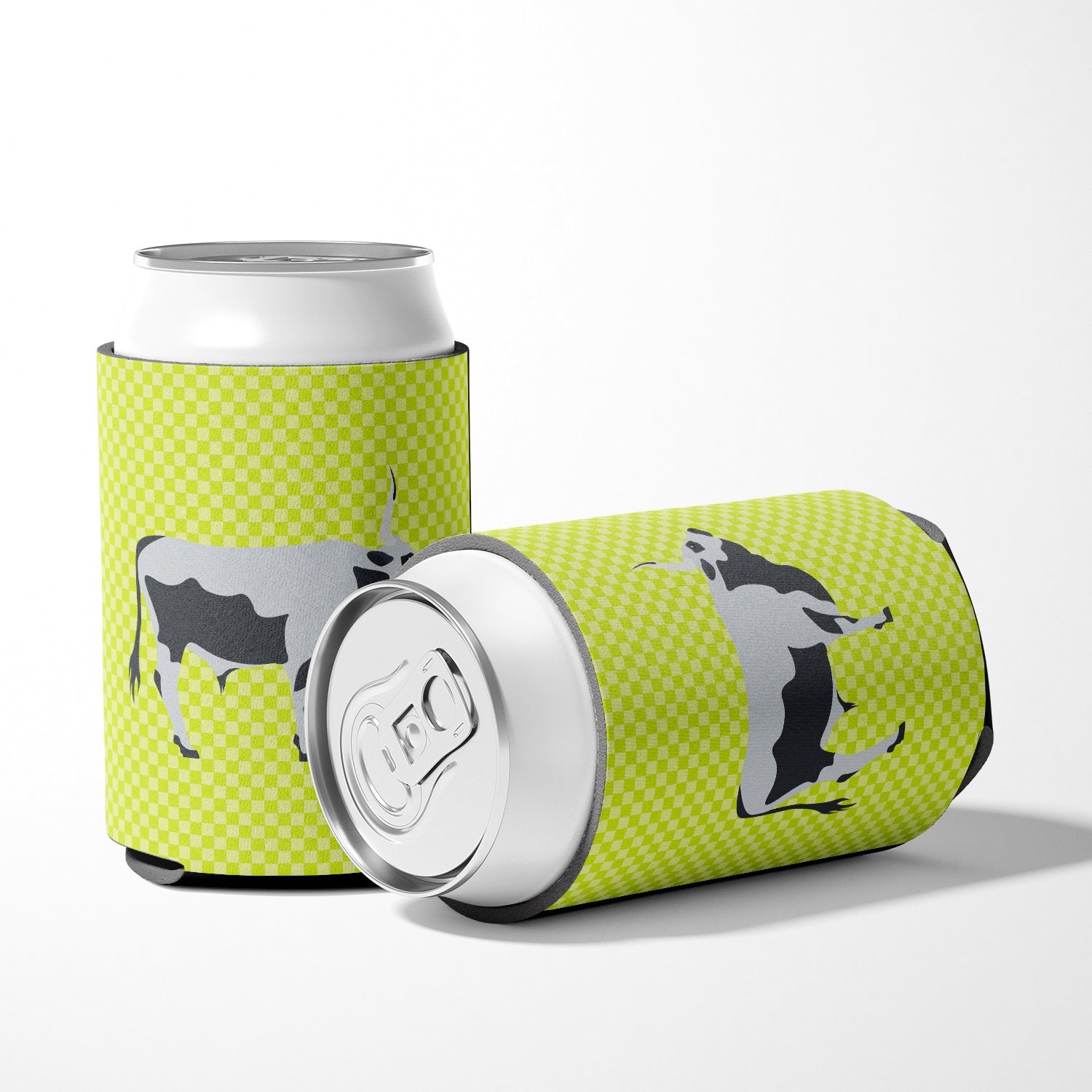 Hungarian Grey Steppe Cow Green Can or Bottle Hugger Cooler Sleeve for Standard 12 oz Cans, Insulated Foam Beer & Soda Can Hugger Reusable