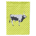 Hungarian Grey Steppe Cow Green House Flag 28x40 Porch Sleeve Pole Decorative Outside Yard Banner Artwork Wall Hanging, Polyester