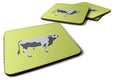 Hungarian Grey Steppe Cow Green Foam Coasters Set of 4 Cup Coasters for Indoor Outdoor, Tabletop Protection, Anti Slip, Mouse pad Material