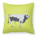 Hungarian Grey Steppe Cow Green Decorative Throw Pillow 18x18 Indoor Outdoor Accent Cushion, Fabric Cover with Insert for Sofa, Bed, Porch & Living Room