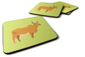 Zebu Indicine Cow Green Foam Coasters Set of 4 Cup Coasters for Indoor Outdoor, Tabletop Protection, Anti Slip, Mouse pad Material