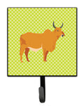 Zebu Indicine Cow Green Leash or Key Holder Wall Hooks, Key Hooks Holder, Coat Rack Wall Mount, Coat Hooks, Hooks for Hanging Keys, Towels, Aprons, Leashes