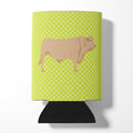 Charolais Cow Green Can or Bottle Hugger Cooler Sleeve for Standard 12 oz Cans, Insulated Foam Beer & Soda Can Hugger Reusable