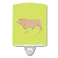 Charolais Cow Green Ceramic Night Light Compact, UL-Certified, Ideal for Bedroom, Bathroom, Nursery, Hallway, Kitchen, 6x4x3, Multicolor