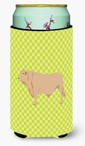 Charolais Cow Green Tall Boy Hugger Can Cooler Sleeve Machine Washable Drink Collapsible Insulator Beverage Insulated Holder