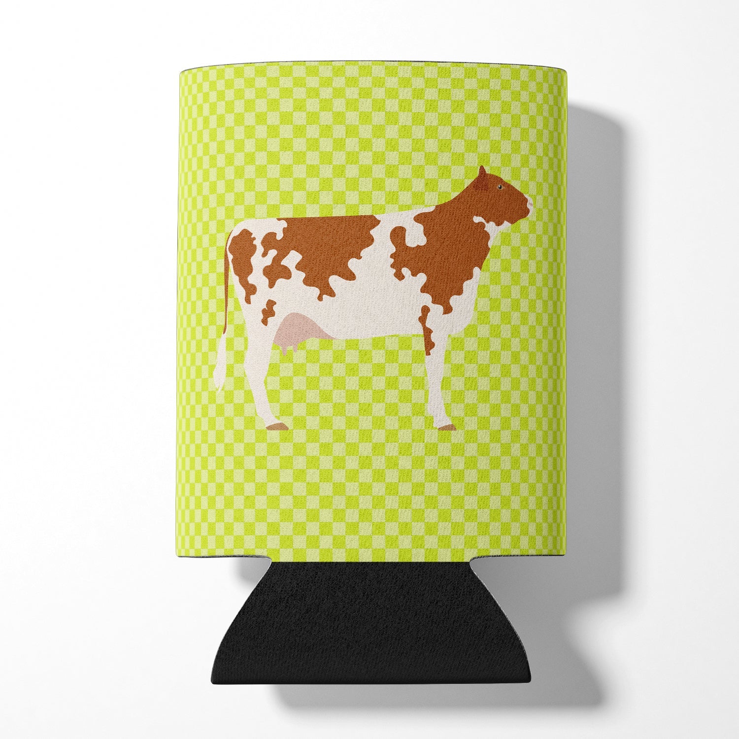 Ayrshire Cow Green Can or Bottle Hugger Cooler Sleeve for Standard 12 oz Cans, Insulated Foam Beer & Soda Can Hugger Reusable