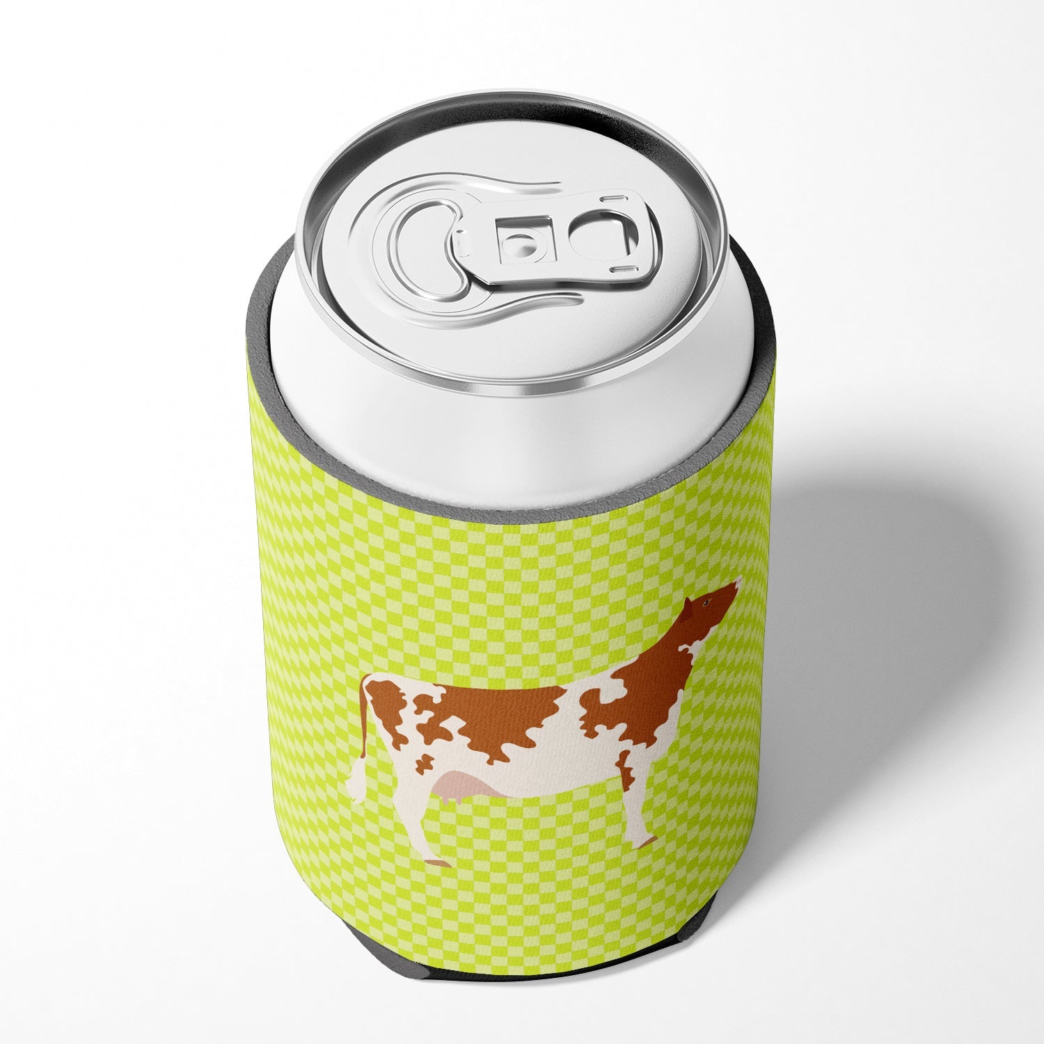 Ayrshire Cow Green Can or Bottle Hugger Cooler Sleeve for Standard 12 oz Cans, Insulated Foam Beer & Soda Can Hugger Reusable
