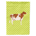 Ayrshire Cow Green House Flag 28x40 Porch Sleeve Pole Decorative Outside Yard Banner Artwork Wall Hanging, Polyester