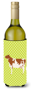 Ayrshire Cow Green Wine Bottle Hugger Gift Sleeve for Standard 750 ml Bottles, Insulated Reusable Also Fits Mini Shot & Pint Bottles