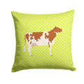 Ayrshire Cow Green Decorative Throw Pillow 14x14 Indoor Outdoor Accent Cushion, Fabric Cover with Insert for Sofa, Bed, Porch & Living Room