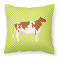 Ayrshire Cow Green Decorative Throw Pillow 18x18 Indoor Outdoor Accent Cushion, Fabric Cover with Insert for Sofa, Bed, Porch & Living Room