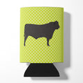 Black Angus Cow Green Can or Bottle Hugger Cooler Sleeve for Standard 12 oz Cans, Insulated Foam Beer & Soda Can Hugger Reusable