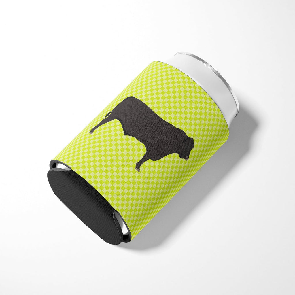 Black Angus Cow Green Can or Bottle Hugger Cooler Sleeve for Standard 12 oz Cans, Insulated Foam Beer & Soda Can Hugger Reusable