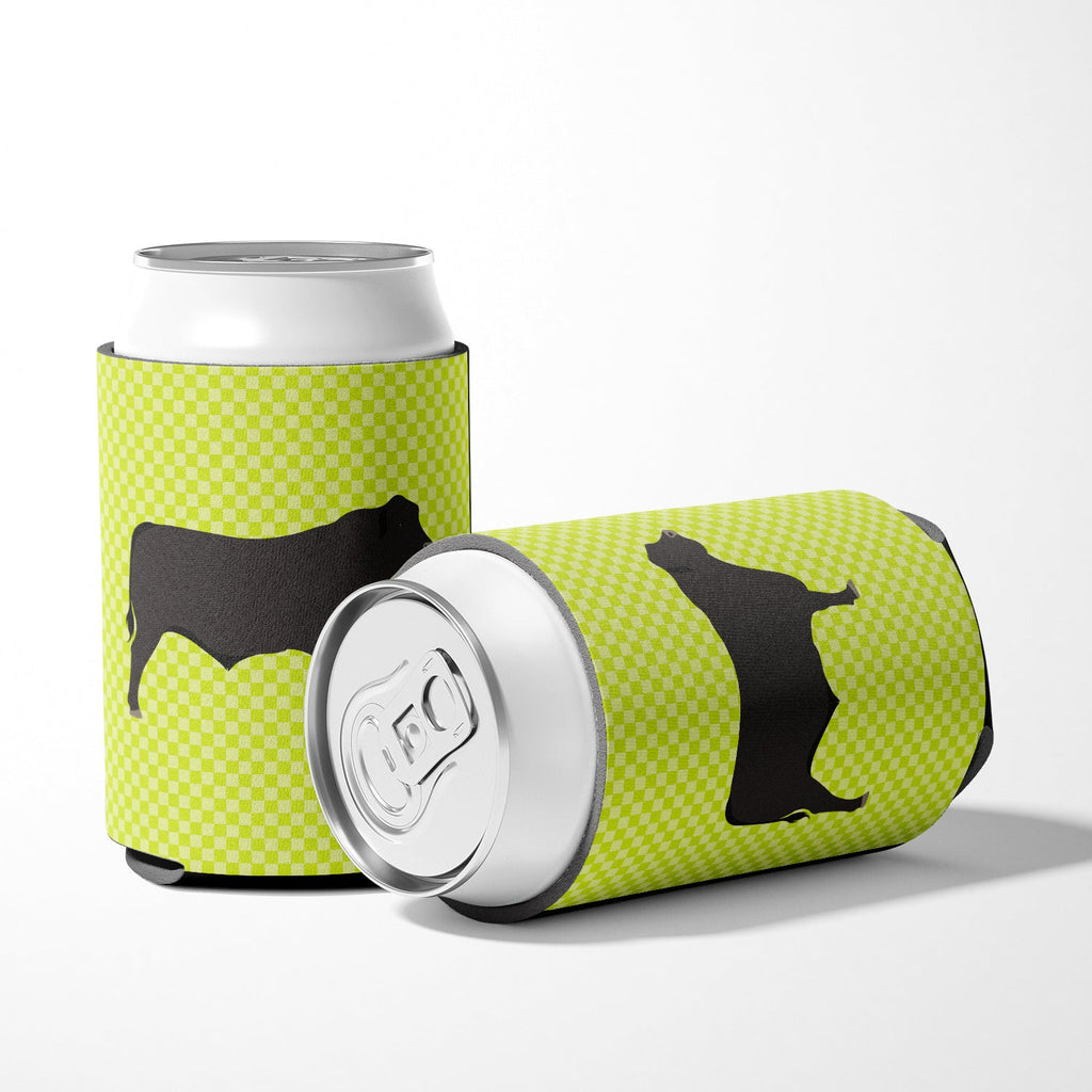 Black Angus Cow Green Can or Bottle Hugger Cooler Sleeve for Standard 12 oz Cans, Insulated Foam Beer & Soda Can Hugger Reusable