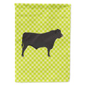 Black Angus Cow Green House Flag 28x40 Porch Sleeve Pole Decorative Outside Yard Banner Artwork Wall Hanging, Polyester