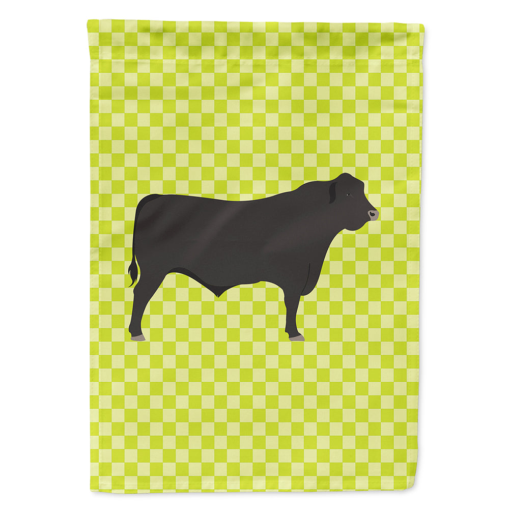 Black Angus Cow Green House Flag 28x40 Porch Sleeve Pole Decorative Outside Yard Banner Artwork Wall Hanging, Polyester