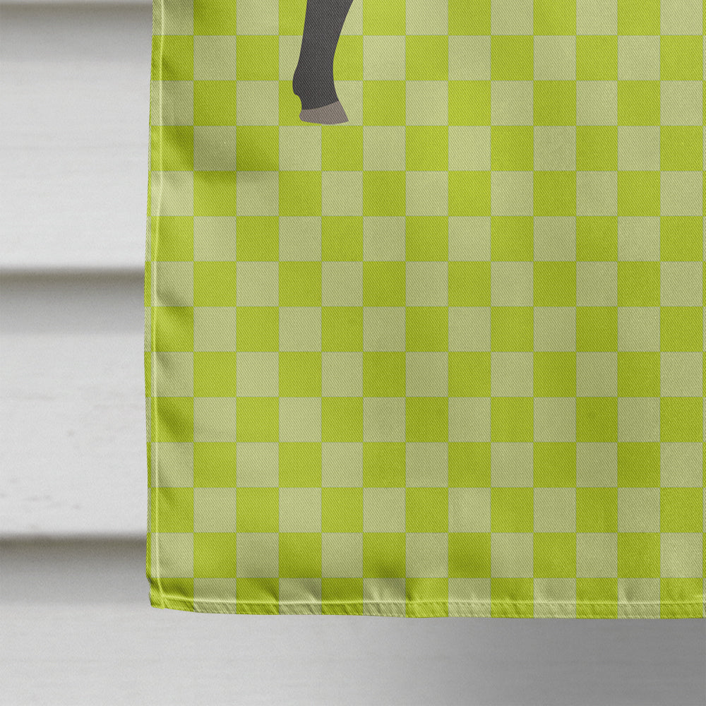 Black Angus Cow Green House Flag 28x40 Porch Sleeve Pole Decorative Outside Yard Banner Artwork Wall Hanging, Polyester