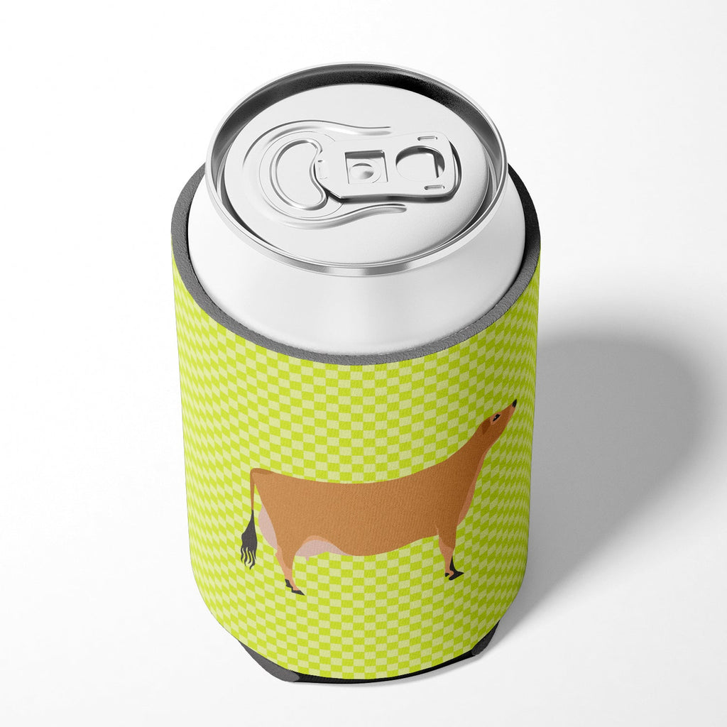 Jersey Cow Green Can or Bottle Hugger Cooler Sleeve for Standard 12 oz Cans, Insulated Foam Beer & Soda Can Hugger Reusable