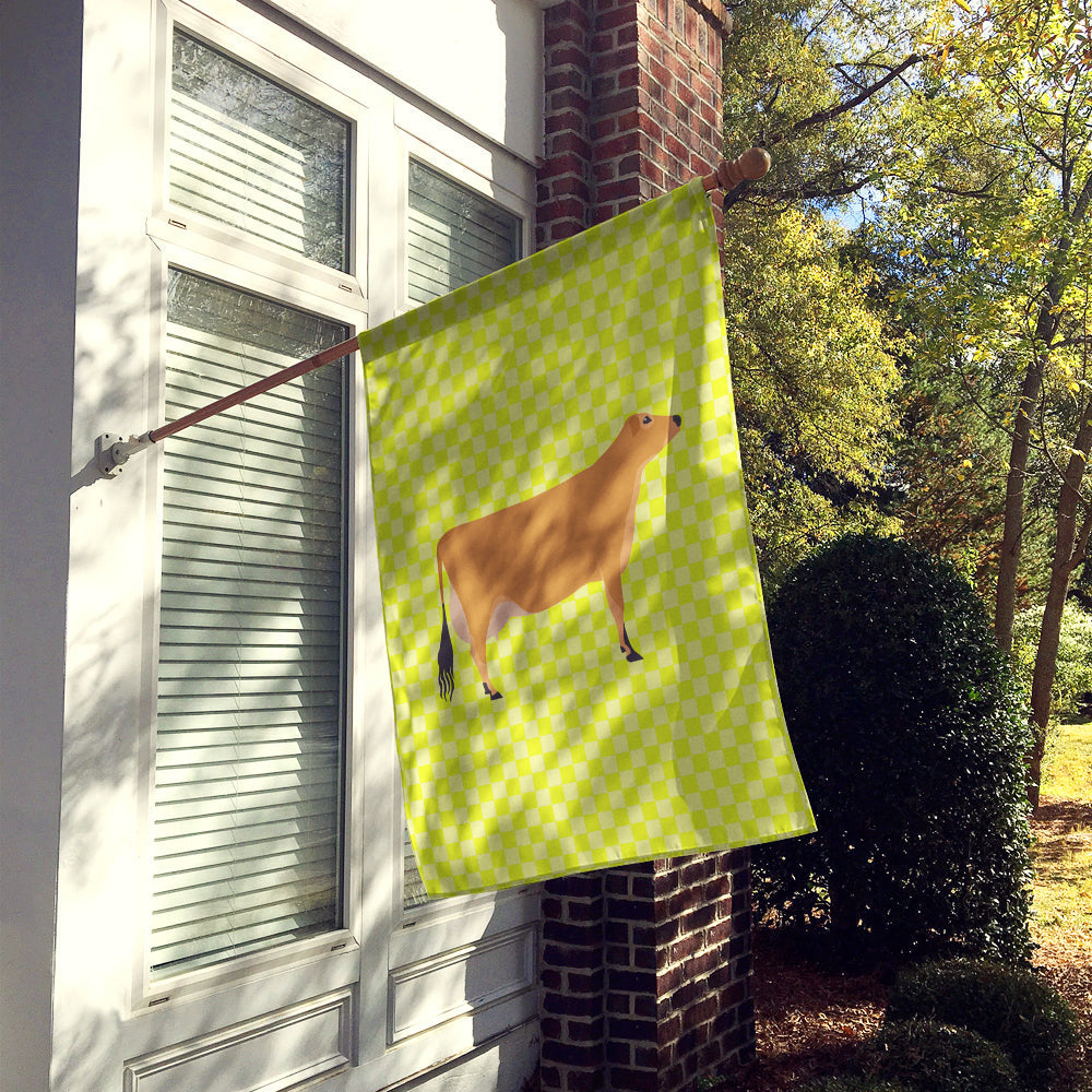 Jersey Cow Green House Flag 28x40 Porch Sleeve Pole Decorative Outside Yard Banner Artwork Wall Hanging, Polyester