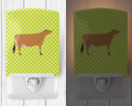 Jersey Cow Green Ceramic Night Light Compact, UL-Certified, Ideal for Bedroom, Bathroom, Nursery, Hallway, Kitchen, 6x4x3, Multicolor