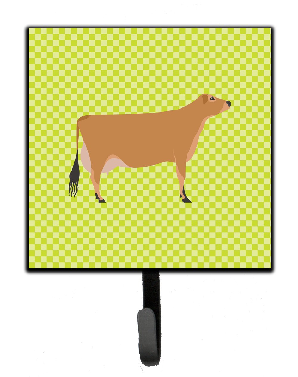 Jersey Cow Green Leash or Key Holder Wall Hooks, Key Hooks Holder, Coat Rack Wall Mount, Coat Hooks, Hooks for Hanging Keys, Towels, Aprons, Leashes