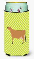 Jersey Cow Green Tall Boy Hugger Can Cooler Sleeve Machine Washable Drink Collapsible Insulator Beverage Insulated Holder