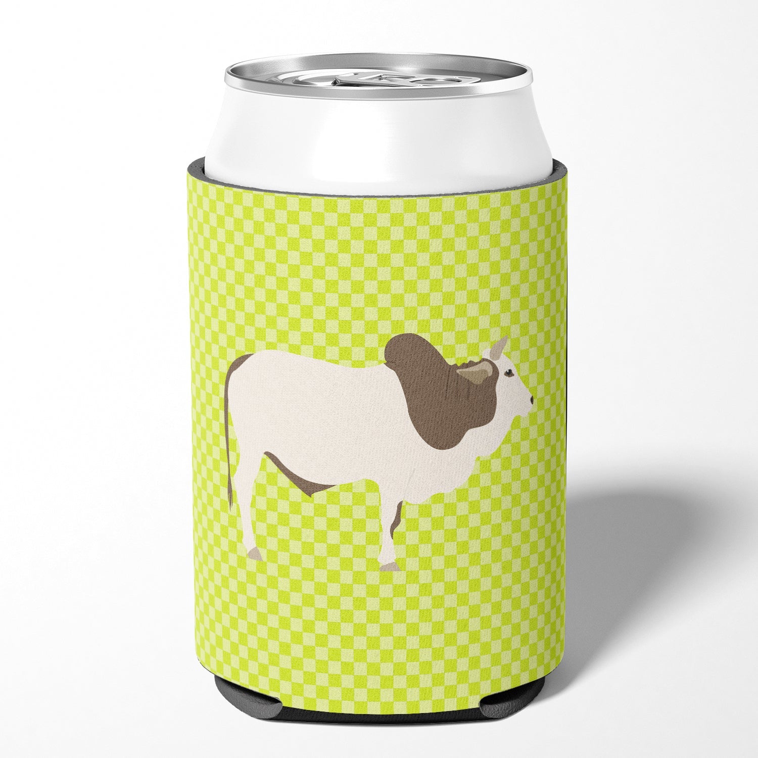 Malvi Cow Green Can or Bottle Hugger Cooler Sleeve for Standard 12 oz Cans, Insulated Foam Beer & Soda Can Hugger Reusable