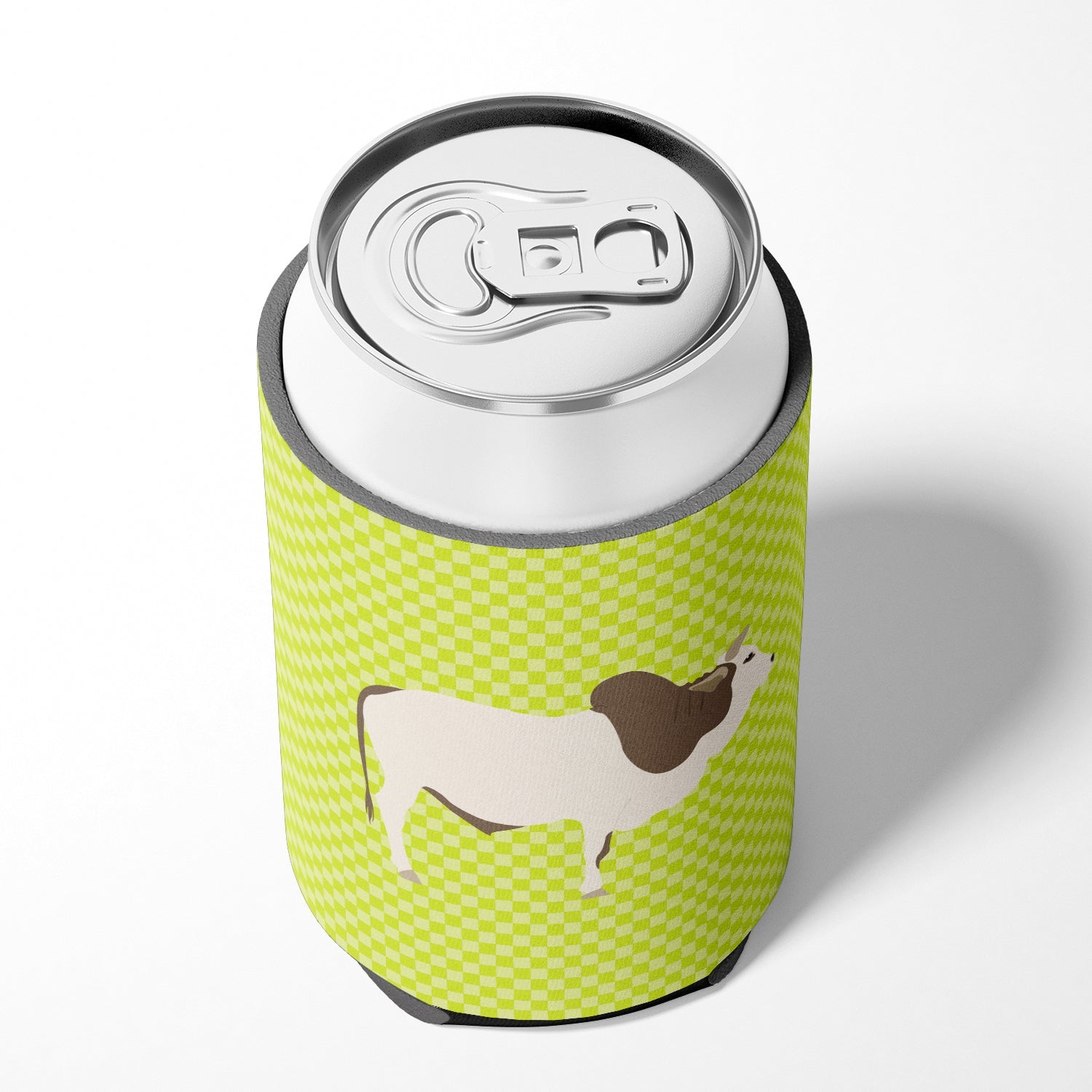 Malvi Cow Green Can or Bottle Hugger Cooler Sleeve for Standard 12 oz Cans, Insulated Foam Beer & Soda Can Hugger Reusable