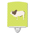 Malvi Cow Green Ceramic Night Light Compact, UL-Certified, Ideal for Bedroom, Bathroom, Nursery, Hallway, Kitchen, 6x4x3, Multicolor