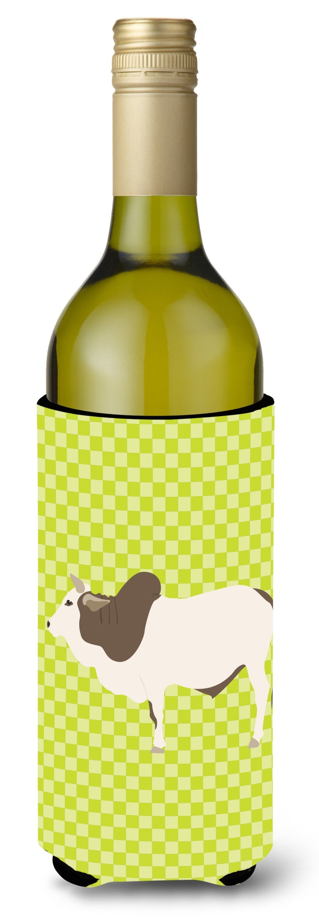 Malvi Cow Green Wine Bottle Hugger Gift Sleeve for Standard 750 ml Bottles, Insulated Reusable Also Fits Mini Shot & Pint Bottles