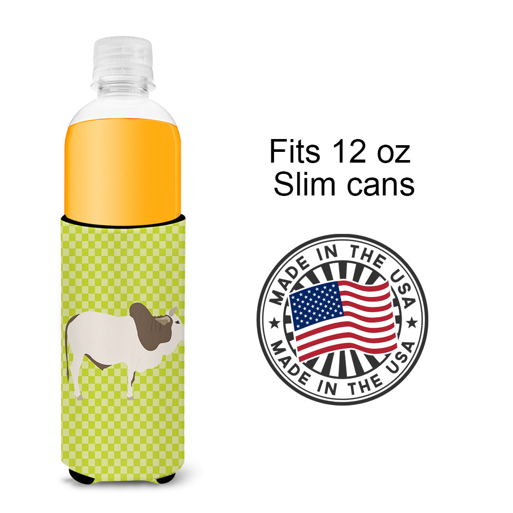 Malvi Cow Green Slim Can Hugger , Insulated Foam Hugger for 12 oz Slim Cans, Beer Bottles & Water Bottles, Printed in USA
