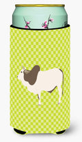 Malvi Cow Green Tall Boy Hugger Can Cooler Sleeve Machine Washable Drink Collapsible Insulator Beverage Insulated Holder