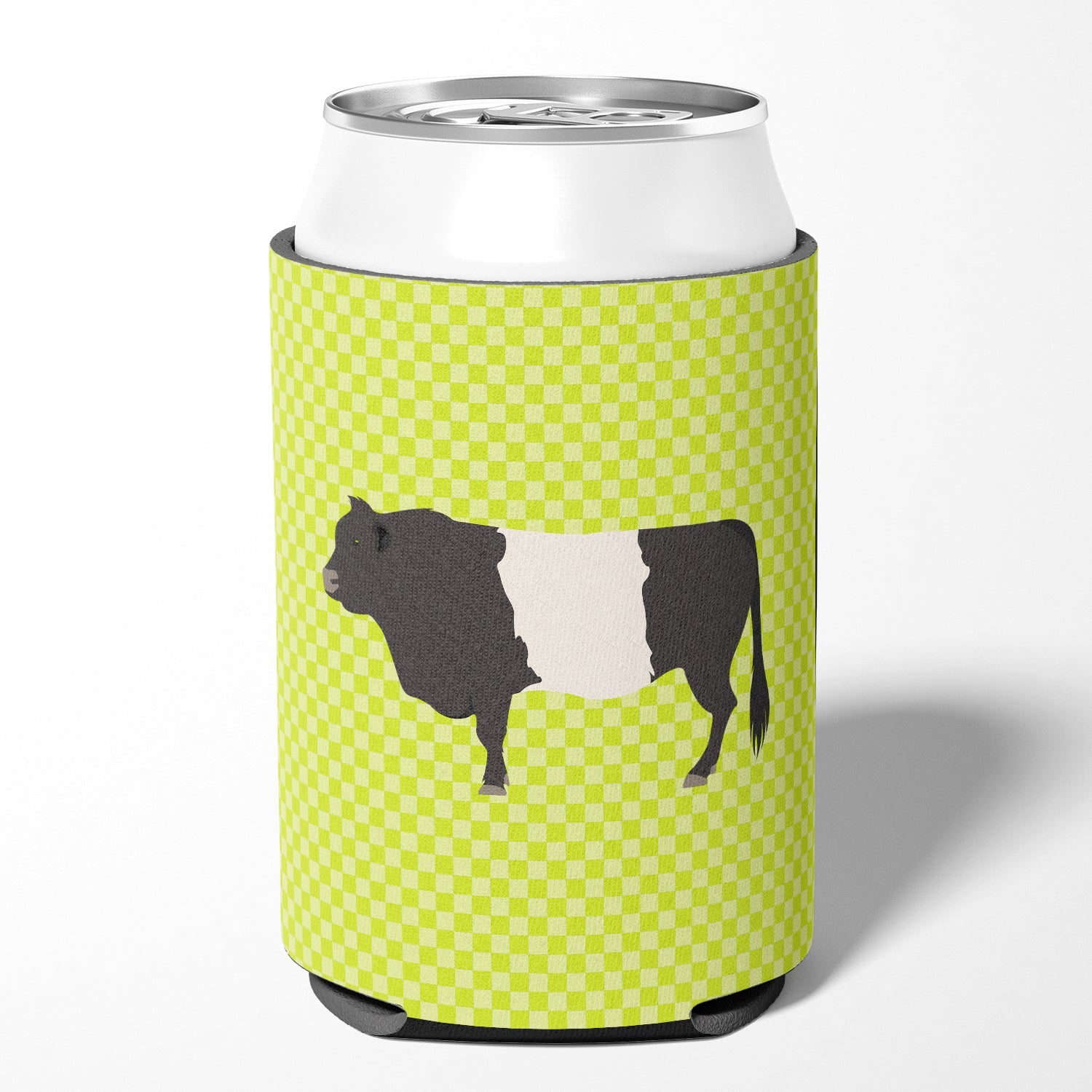 Belted Galloway Cow Green Can or Bottle Hugger Cooler Sleeve for Standard 12 oz Cans, Insulated Foam Beer & Soda Can Hugger Reusable
