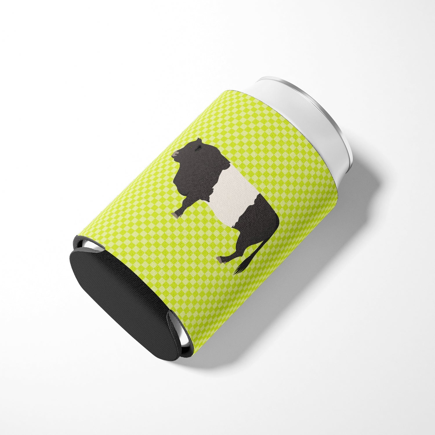Belted Galloway Cow Green Can or Bottle Hugger Cooler Sleeve for Standard 12 oz Cans, Insulated Foam Beer & Soda Can Hugger Reusable