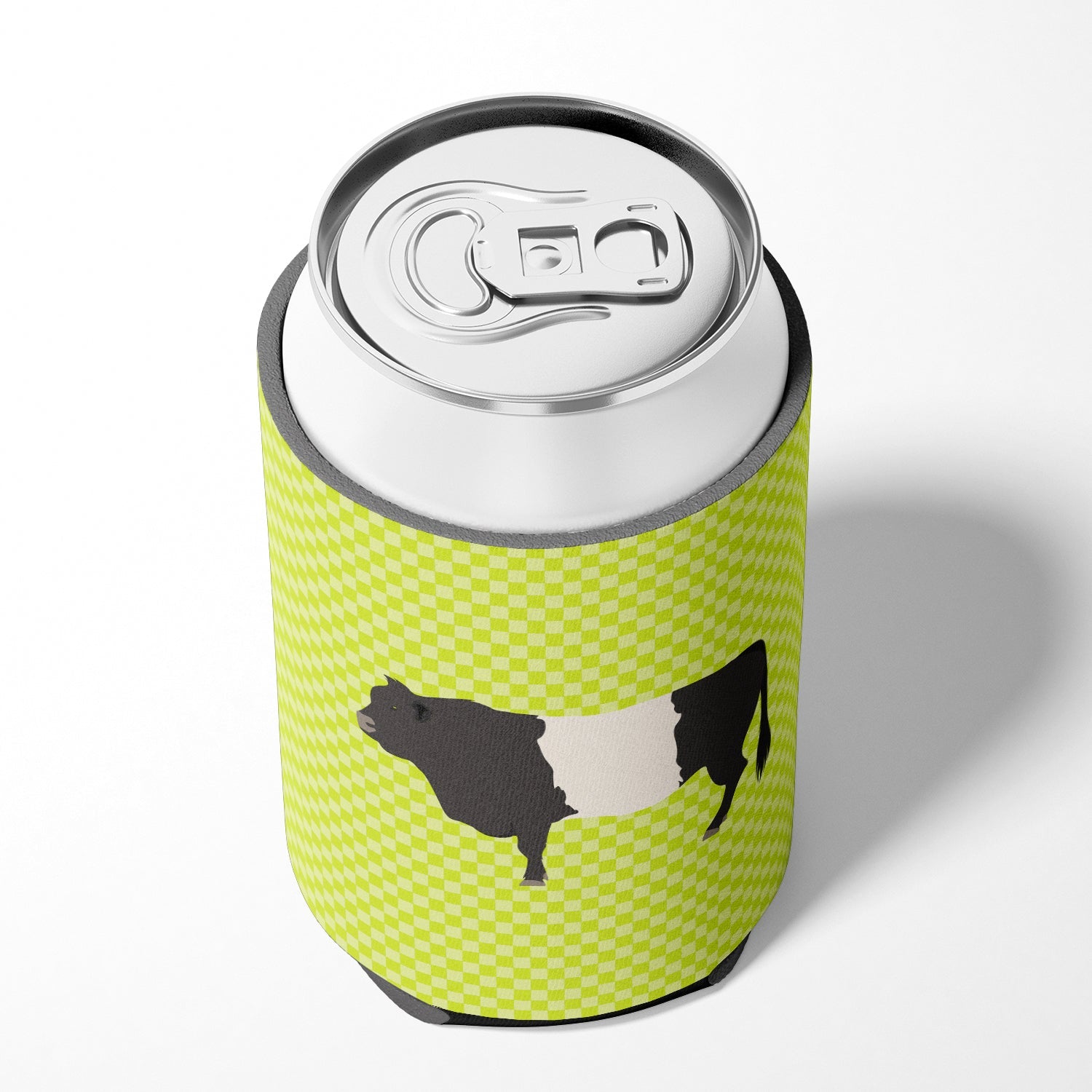 Belted Galloway Cow Green Can or Bottle Hugger Cooler Sleeve for Standard 12 oz Cans, Insulated Foam Beer & Soda Can Hugger Reusable