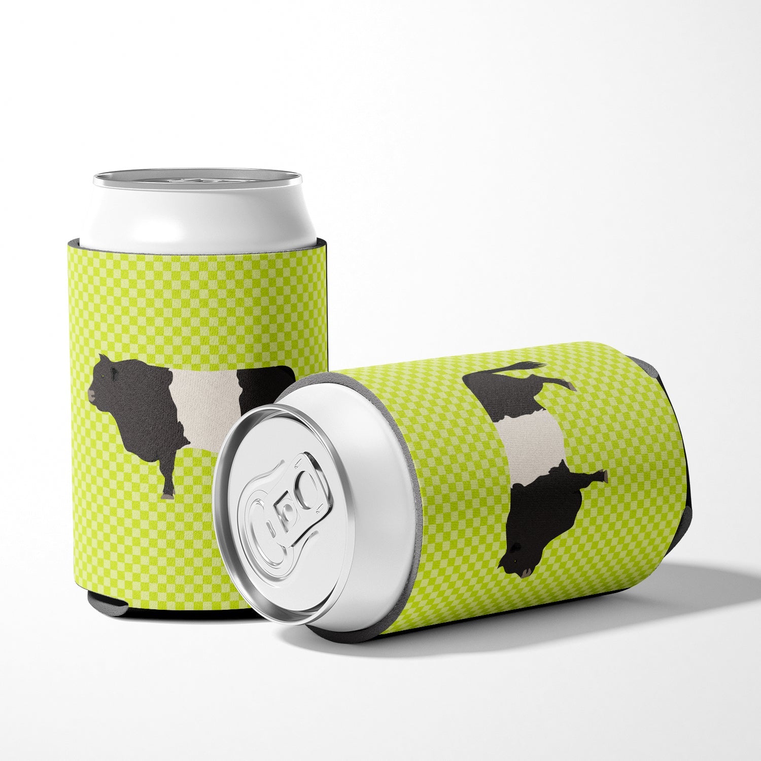 Belted Galloway Cow Green Can or Bottle Hugger Cooler Sleeve for Standard 12 oz Cans, Insulated Foam Beer & Soda Can Hugger Reusable