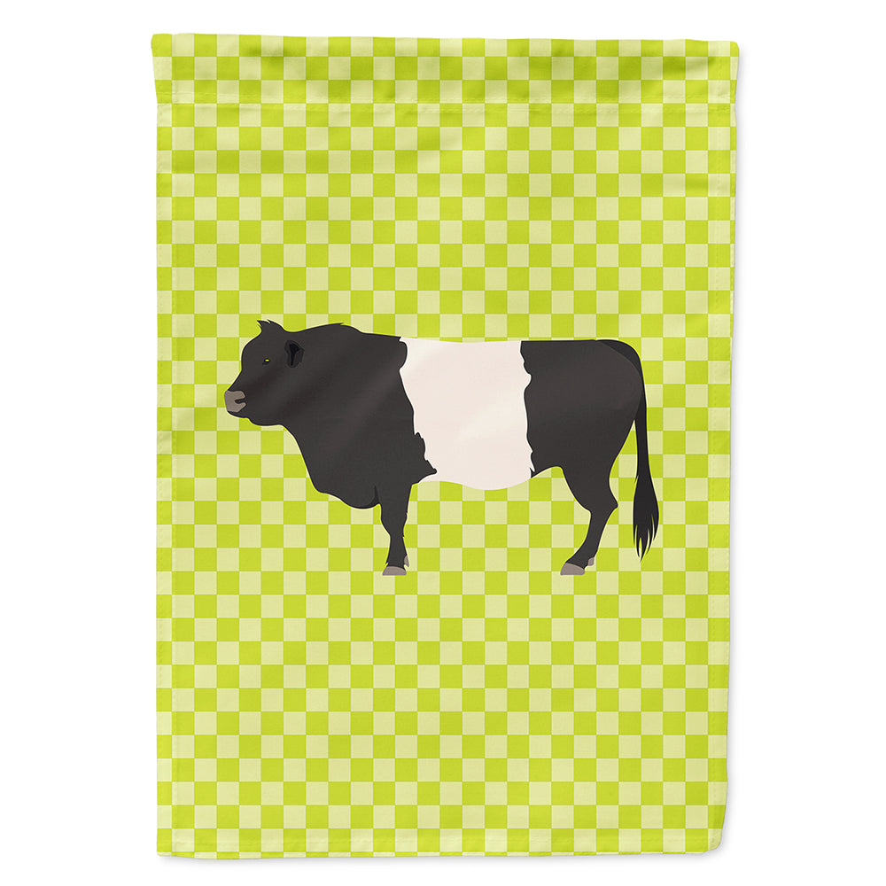 Belted Galloway Cow Green House Flag 28x40 Porch Sleeve Pole Decorative Outside Yard Banner Artwork Wall Hanging, Polyester