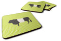 Belted Galloway Cow Green Foam Coasters Set of 4 Cup Coasters for Indoor Outdoor, Tabletop Protection, Anti Slip, Mouse pad Material