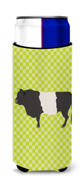 Belted Galloway Cow Green Slim Can Hugger , Insulated Foam Hugger for 12 oz Slim Cans, Beer Bottles & Water Bottles, Printed in USA