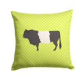 Belted Galloway Cow Green Decorative Throw Pillow 14x14 Indoor Outdoor Accent Cushion, Fabric Cover with Insert for Sofa, Bed, Porch & Living Room