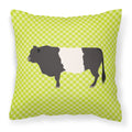 Belted Galloway Cow Green Decorative Throw Pillow 18x18 Indoor Outdoor Accent Cushion, Fabric Cover with Insert for Sofa, Bed, Porch & Living Room