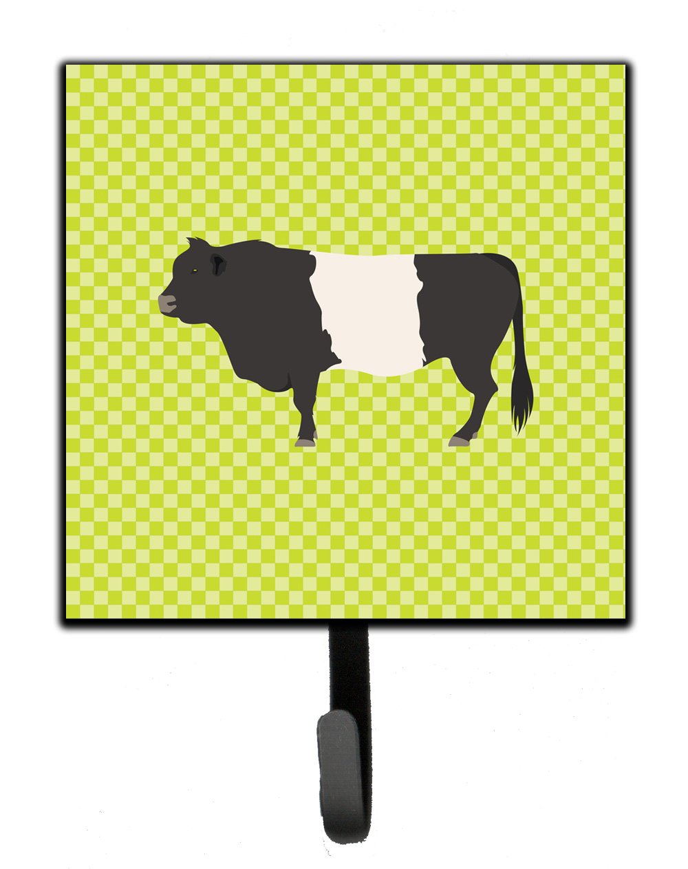 Belted Galloway Cow Green Leash or Key Holder Wall Hooks, Key Hooks Holder, Coat Rack Wall Mount, Coat Hooks, Hooks for Hanging Keys, Towels, Aprons, Leashes