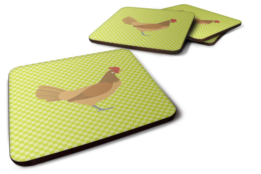 Frisian Friesian Chicken Green Foam Coasters Set of 4 Cup Coasters for Indoor Outdoor, Tabletop Protection, Anti Slip, Mouse pad Material