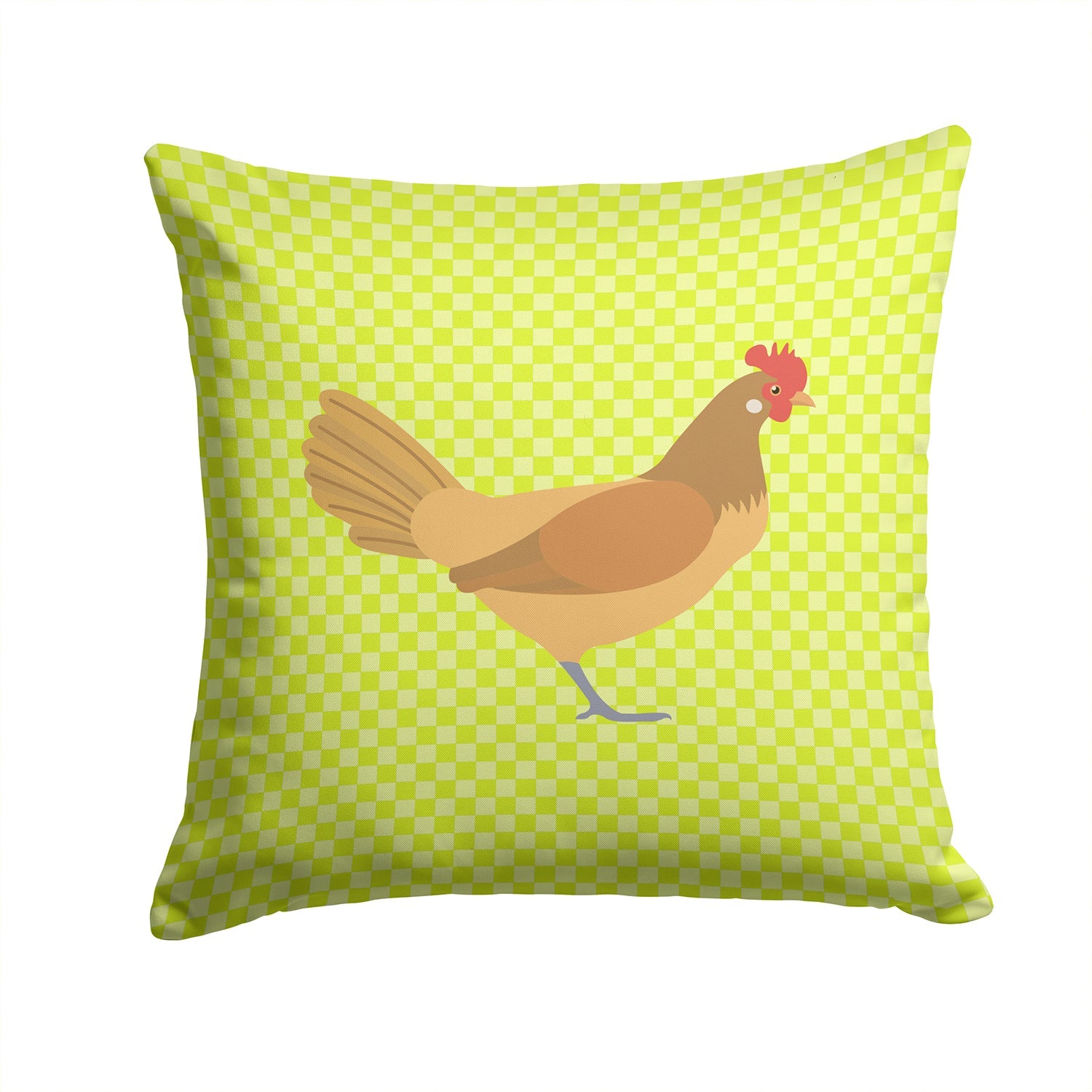 Frisian Friesian Chicken Green Decorative Throw Pillow 14x14 Indoor Outdoor Accent Cushion, Fabric Cover with Insert for Sofa, Bed, Porch & Living Room