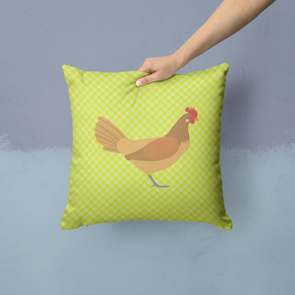 Frisian Friesian Chicken Green Decorative Throw Pillow 14x14 Indoor Outdoor Accent Cushion, Fabric Cover with Insert for Sofa, Bed, Porch & Living Room