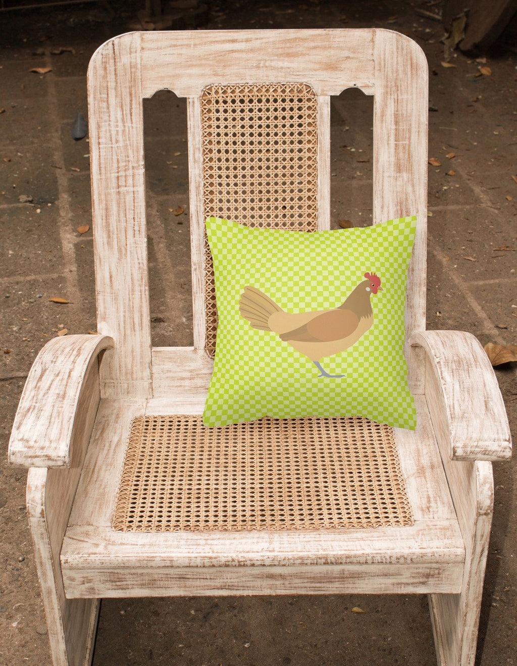 Frisian Friesian Chicken Green Decorative Throw Pillow 18x18 Indoor Outdoor Accent Cushion, Fabric Cover with Insert for Sofa, Bed, Porch & Living Room