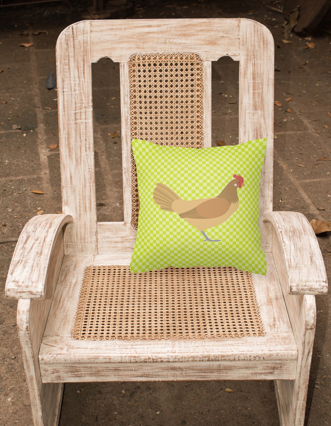 Frisian Friesian Chicken Green Decorative Throw Pillow 18x18 Indoor Outdoor Accent Cushion, Fabric Cover with Insert for Sofa, Bed, Porch & Living Room