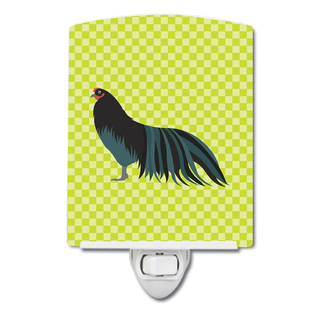 Sumatra Chicken Green Ceramic Night Light Compact, UL-Certified, Ideal for Bedroom, Bathroom, Nursery, Hallway, Kitchen, 6x4x3, Multicolor