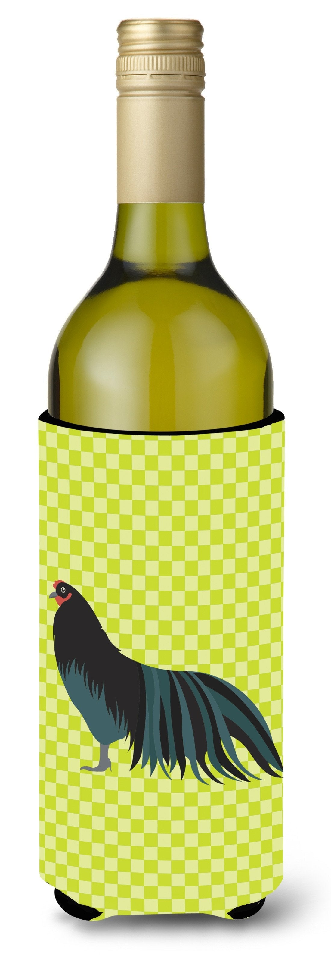 Sumatra Chicken Green Wine Bottle Hugger Gift Sleeve for Standard 750 ml Bottles, Insulated Reusable Also Fits Mini Shot & Pint Bottles