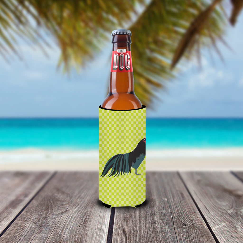 Sumatra Chicken Green Slim Can Hugger , Insulated Foam Hugger for 12 oz Slim Cans, Beer Bottles & Water Bottles, Printed in USA